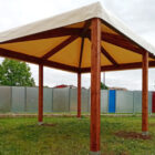 Gazebo in legno con telo in PVC