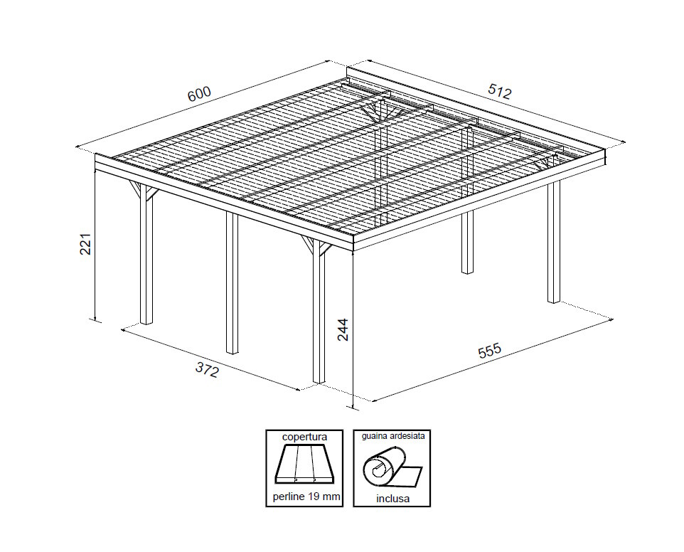 Carport doppio con copertura